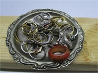 Silver Platter of Various Unique Rings