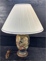 ANTIQUE DOUBLE BULB SATSUMA LAMP