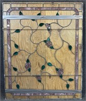 EXTRA LARGE STAINED LEADED GLASS WINDOW