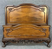 HEAVY CARVED MAHOGANY CHIPPENDALE BED