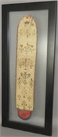 Rare PA sampler embroidered sewing roll in frame