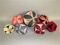 7 assorted puzzle ball pin cushions