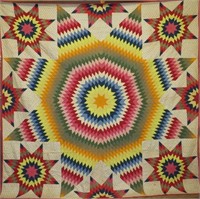 Vibrant "Star of Bethlehem" pattern quilt