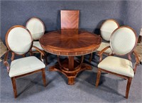 ROUND MAHOGANY TABLE AND 4 CHAIRS