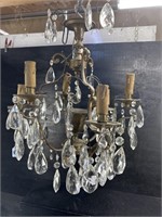 FRENCH BRONZE AND CRYSTAL CHANDELIER