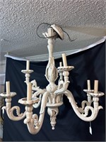 FRENCH STYLE PAINT DECORATED 9 ARM CHANDELIER