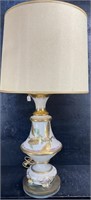 ANTIQUE PORCELAIN DECORATED LAMP