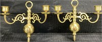 HEAVY SOLID BRASS SCONCE CANDLESTICKS