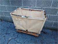 Vintage industrial dandux canvas rolling basket