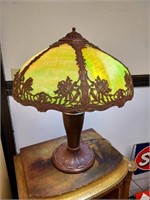 Miller Antique Stain Glass Slag Lamp