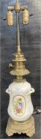 ANTIQUE PORCELAIN  DOUBLE.BULB TABLE LAMP