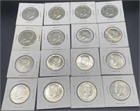 LOT OF 16 FORTY PERCENT SILVER UNC KENNEDY HALF