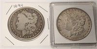 279 - 1894 & 1885 MORGAN SILVER DOLLARS (70)