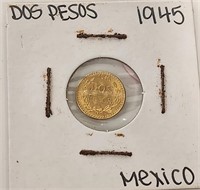 279 - 1945 MEXICO 2 PESO GOLD COIN (114)