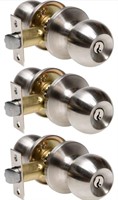 NEW-$100 Nickel Door Knob with Lock and Key Door