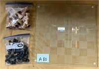 284 - CHESS BOARD & CHESS PIECES (A80)