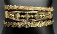 3pc Twisted Gold Wire Bracelets