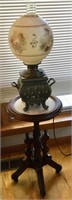 Antique Plant Stand with Lamp