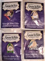 4 Disney Pins Snow White Grumpy Doc Sleept NIP