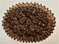 Rare Unusual Enamel Seed Beads Wired Metal Brooch