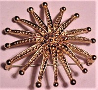 Starburst MONET Signed Brooch Pin Vintage 2"