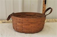 Longaberger basket with leather handles
