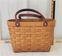 Longaberger basket with double leather handles