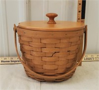 Longaberger basket, wood lid, handle