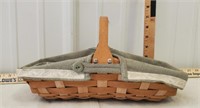 Longaberger basket,nice handle and fabric liner