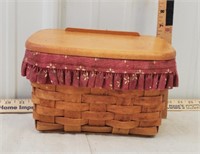 Longaberger basket, liner and wood lid