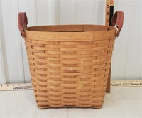 Longaberger basket, leather handles