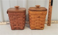 Longaberger baskets with wood lids