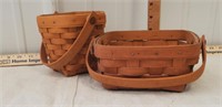 Longaberger baskets with wood handles