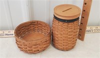 Longaberger baskets, coin style lid