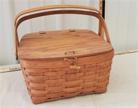 Longaberger basket, wood lid and handles