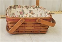 Longaberger basket, handles and liner