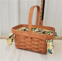 Longaberger basket, tall handle fabric liner