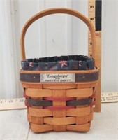 Longaberger basket tall handle fabric lined