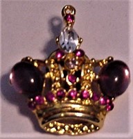 Vtg Crown Jelly Belly Brooch Pin