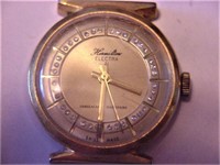 Vtg Homilton Electra 21 Gold-Tone Watch w/Crystals