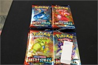 10- pokemon battle styles trading cards (display)