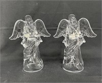 Princess House Pair of Angel Candleholders 8"t
