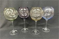 (4) Mikasa Glass Cheers Balloon Wine Glasses