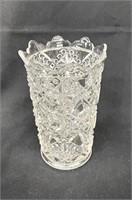 Vintage Glass Spooner Diamond & Star Pattern 6 5/8