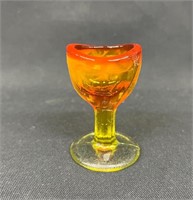 Vintage Glass Eye Cup Amberina Footed 2.5"