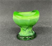 Vintage Glass Eye Cup Green Opalescent 1.75"