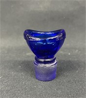 Vintage Glass Eye Cup Cobalt Blue Stopper 2"