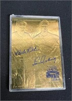 Babe Ruth & Lou Gehrig 23k Gold Baseball Card
