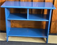 Solid Wood Blue Painted Sturdy Child's Shelf Stand
