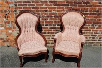 Pair of Victorian Gentlemen & Ladies Chairs